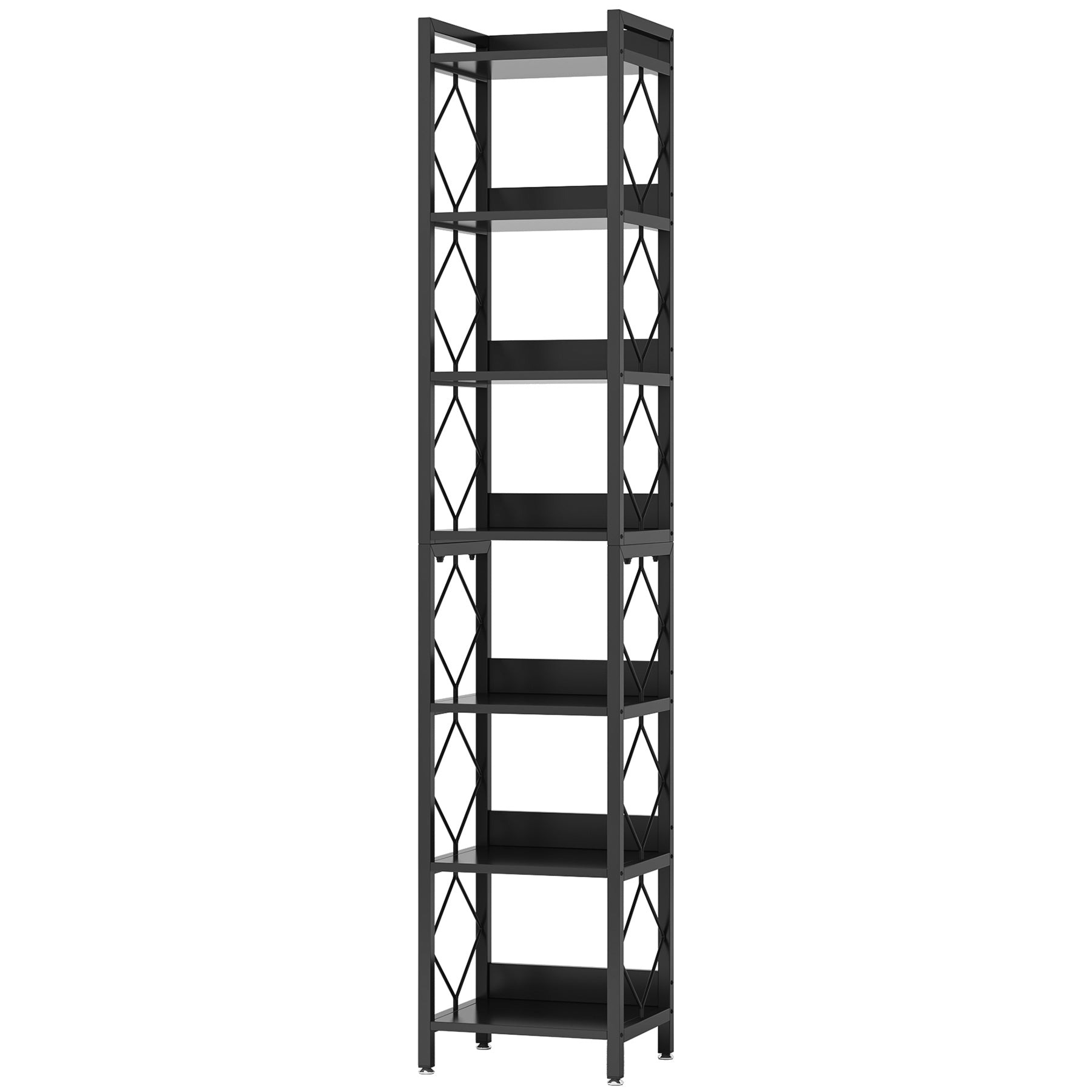 7-Tier Corner Shelf, 78.7 Narrow Bookshelf Corner Bookcase