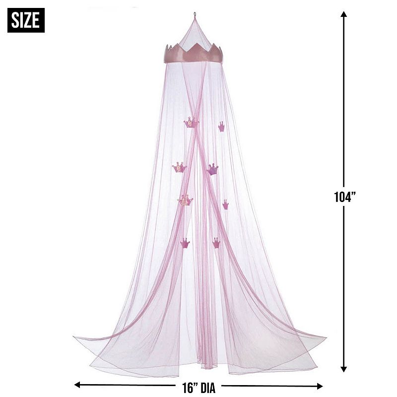 Pink Princess Crown Bed Canopy