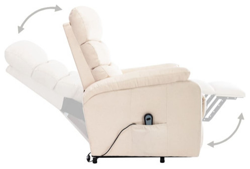 vidaXL Power Lift Recliner Electric Lift Chair for Elderly Dark Brown Fabric   Massage Chairs   by vidaXL LLC  Houzz