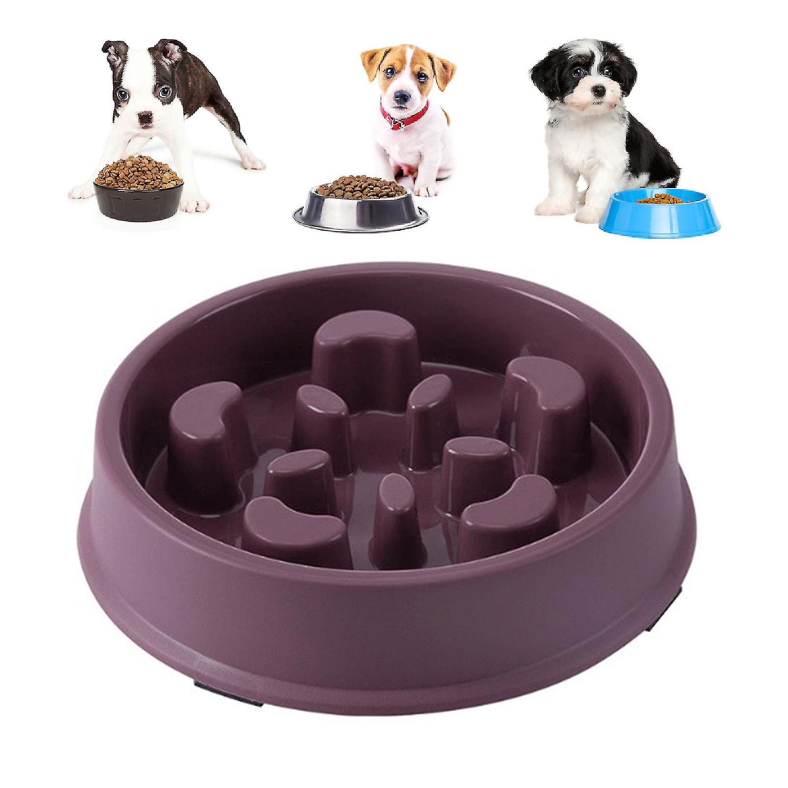 Slow Feeder Dog Bowl Petal Type Prevent Choking Puzzle Slip Resistant Bowl for Pet Supplies Purple