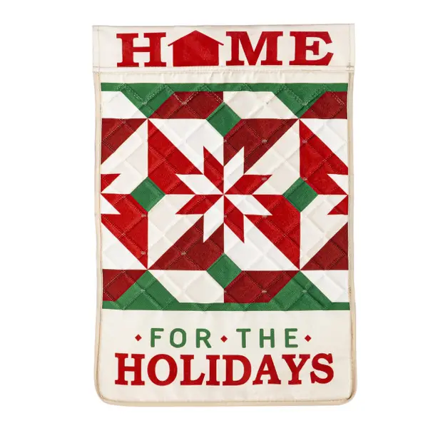 Evergreen Enterprises Quilted Home for the Holiday Garden Flag