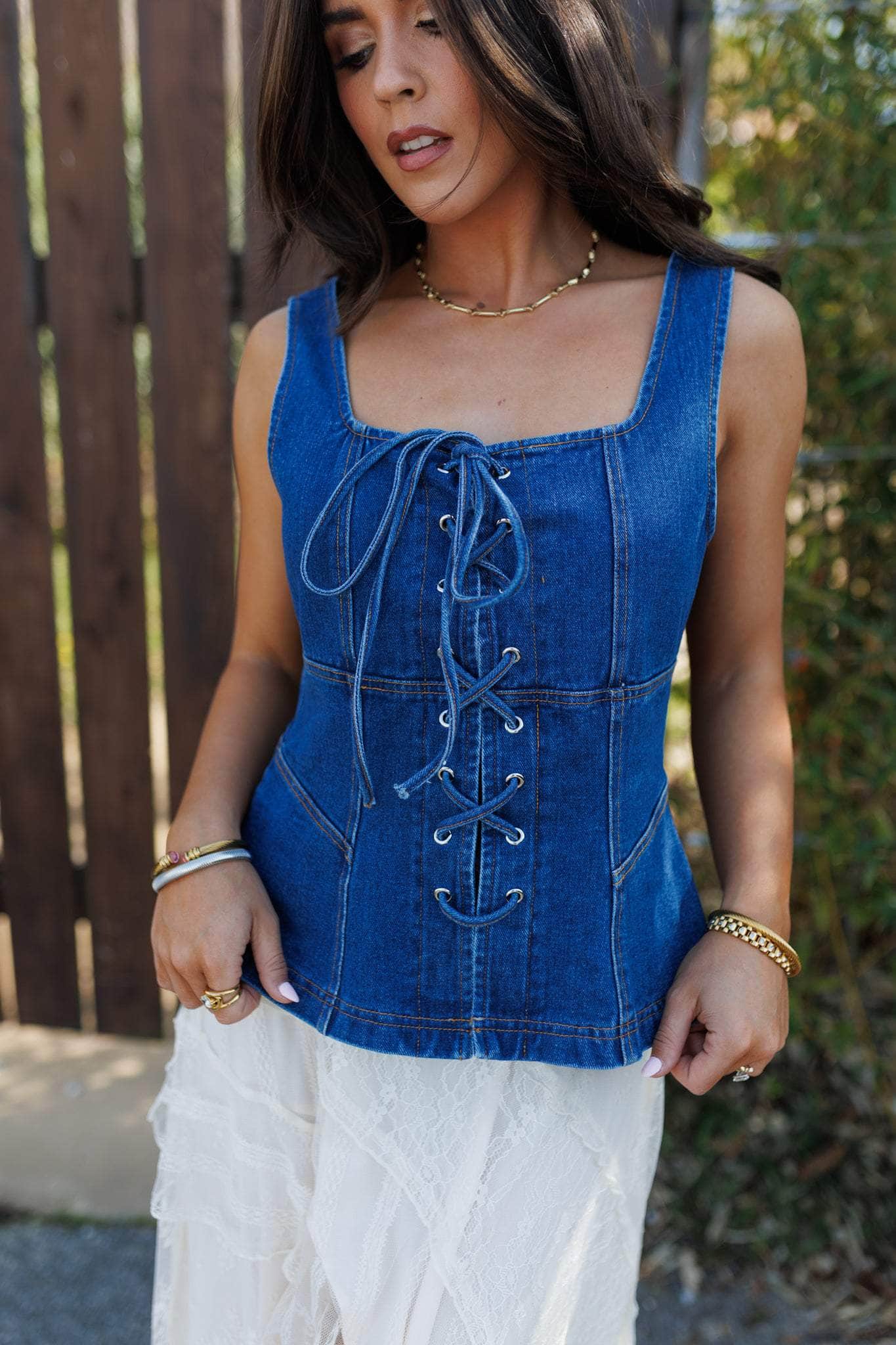 Southern Ties Denim Tank