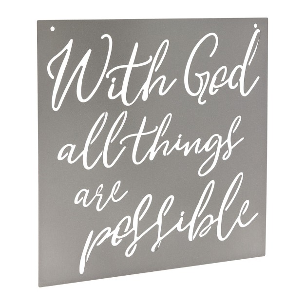 Faithful Finds Christian Wall Decor With God All Things Are Possible 13 X 13 In