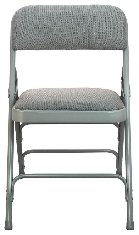 Advantage Grey Padded Metal Folding Chair   Grey 1 in Fabric Seat   Contemporary   Folding Chairs And Stools   by Homesquare  Houzz