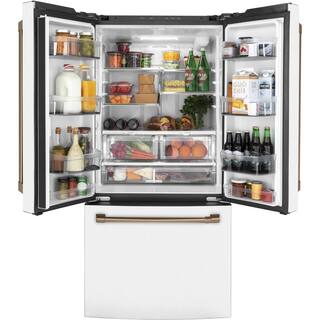 Cafe 18.6 cu. ft. French Door Refrigerator in Matte White Fingerprint Resistant Counter Depth and ENERGY STAR CWE19SP4NW2