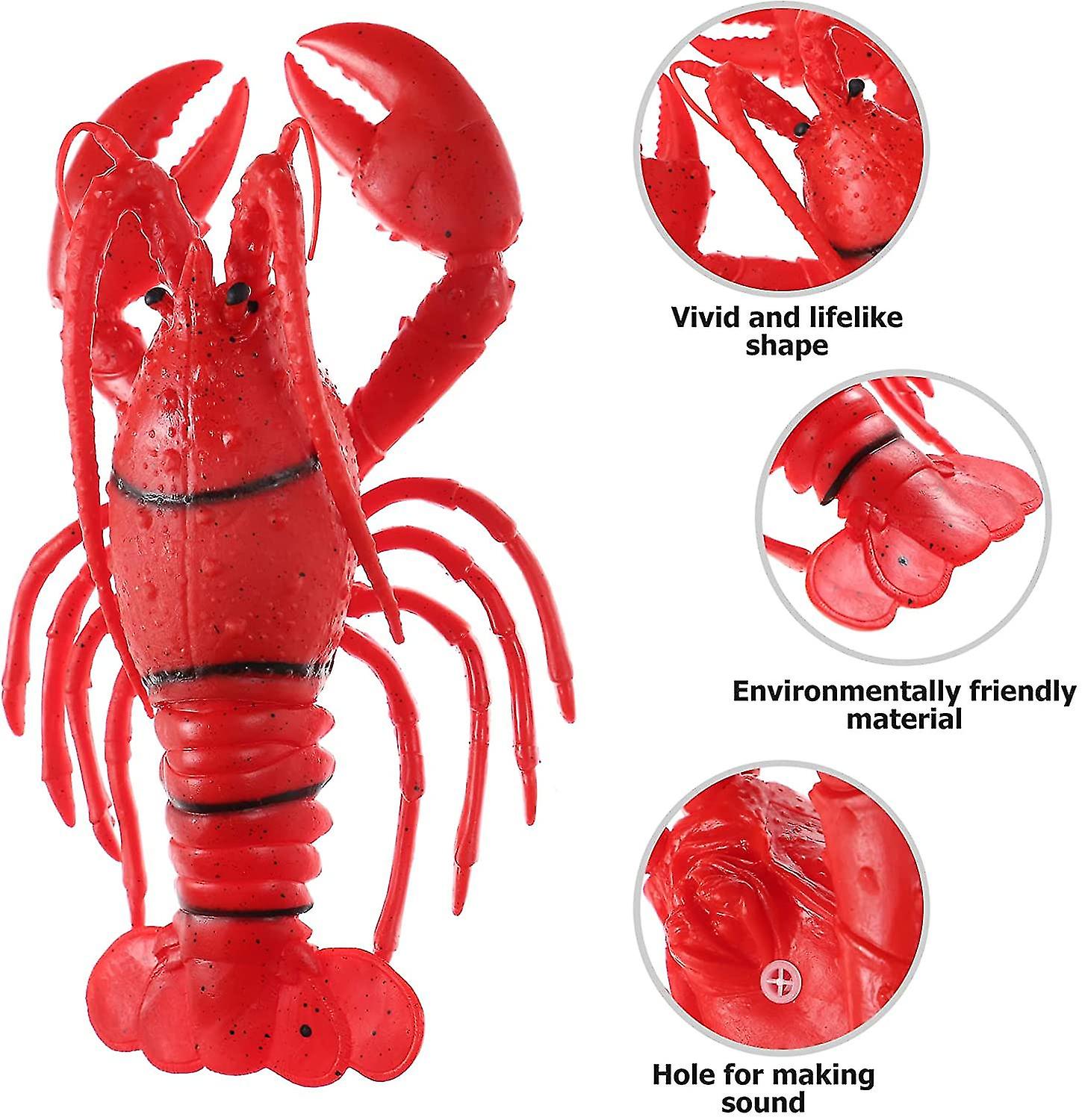 Toy Lobster Rubber，lobster Shape Simulation Soft Rubber Model Pinch Children's Toys