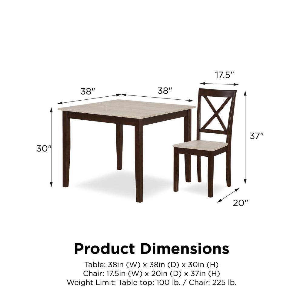 Dorel Living Sunnybrook Rustic 5-Piece Espresso Dining Set FA7514