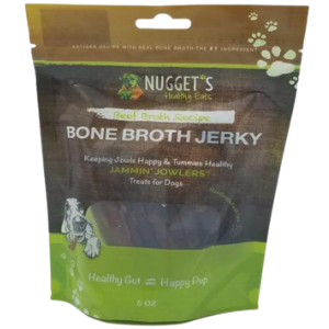 Nugget's Healthy Eats Jammin' Jowlers Bone Broth Beef Jerky Dog Treats