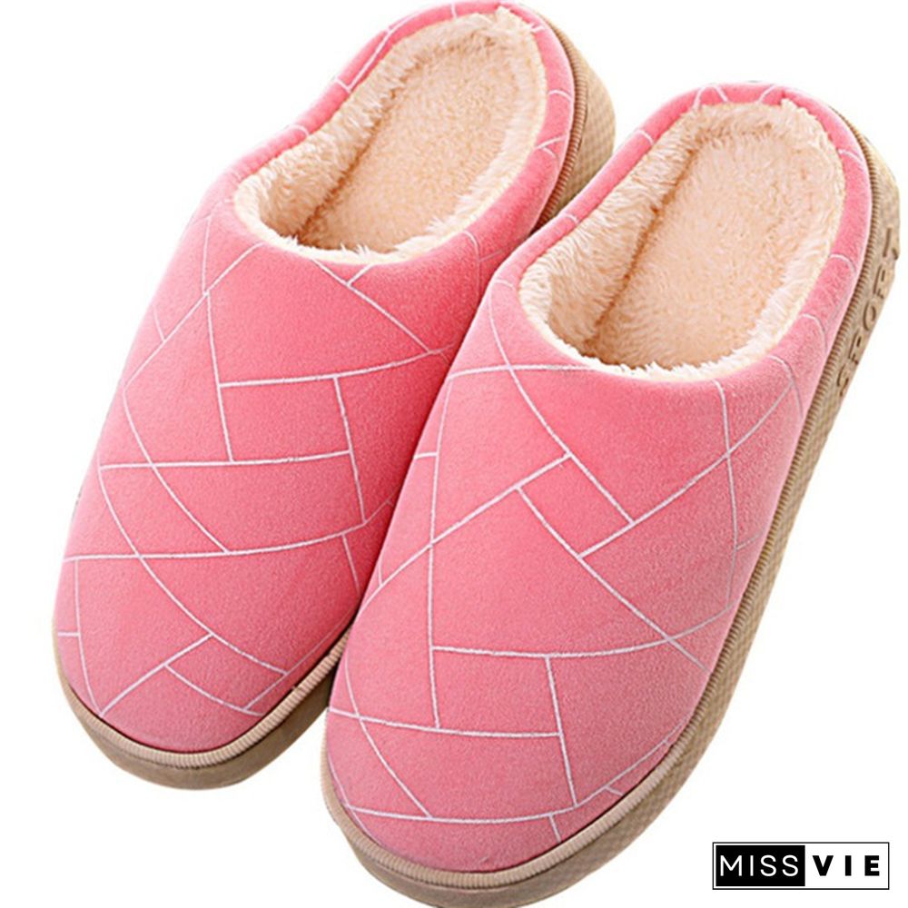 Women's Thicken Winter Cotton Slippers Indoor Household Comfortable Soft Home Non-Slip Warm Shoes