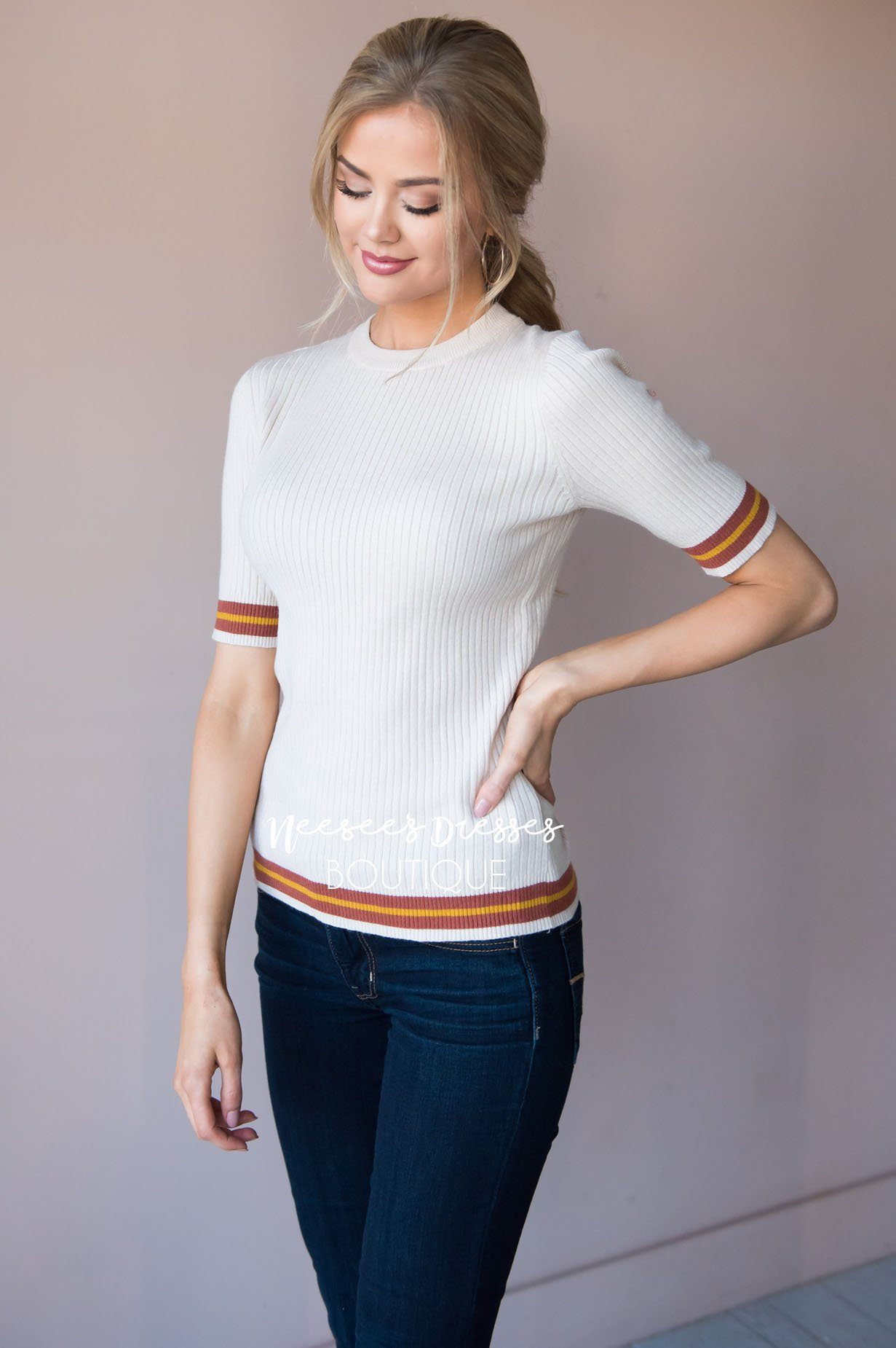 Clear Skies Ahead ribbed sweater