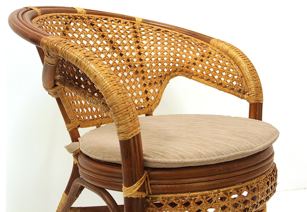 Set of 4 Pelangi Dining Armchairs Handmade Rattan Wicker Furniture Colonial   Tropical   Dining Chairs   by RattanUSA  Houzz