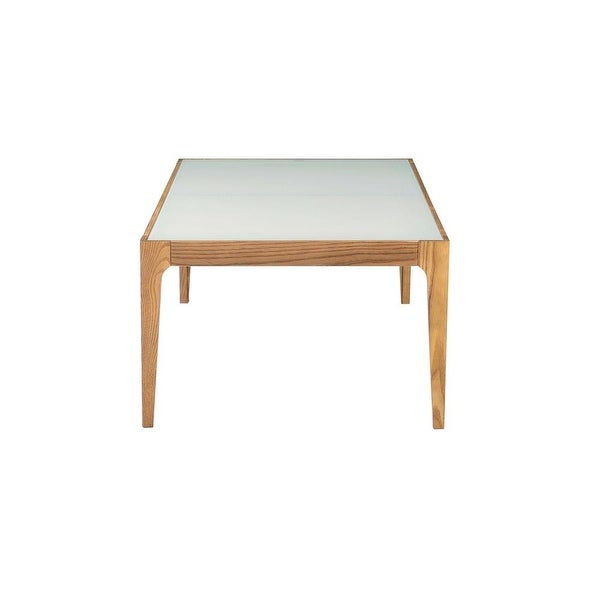 Wood Coffee Table in Natural and Frosted Glass-43