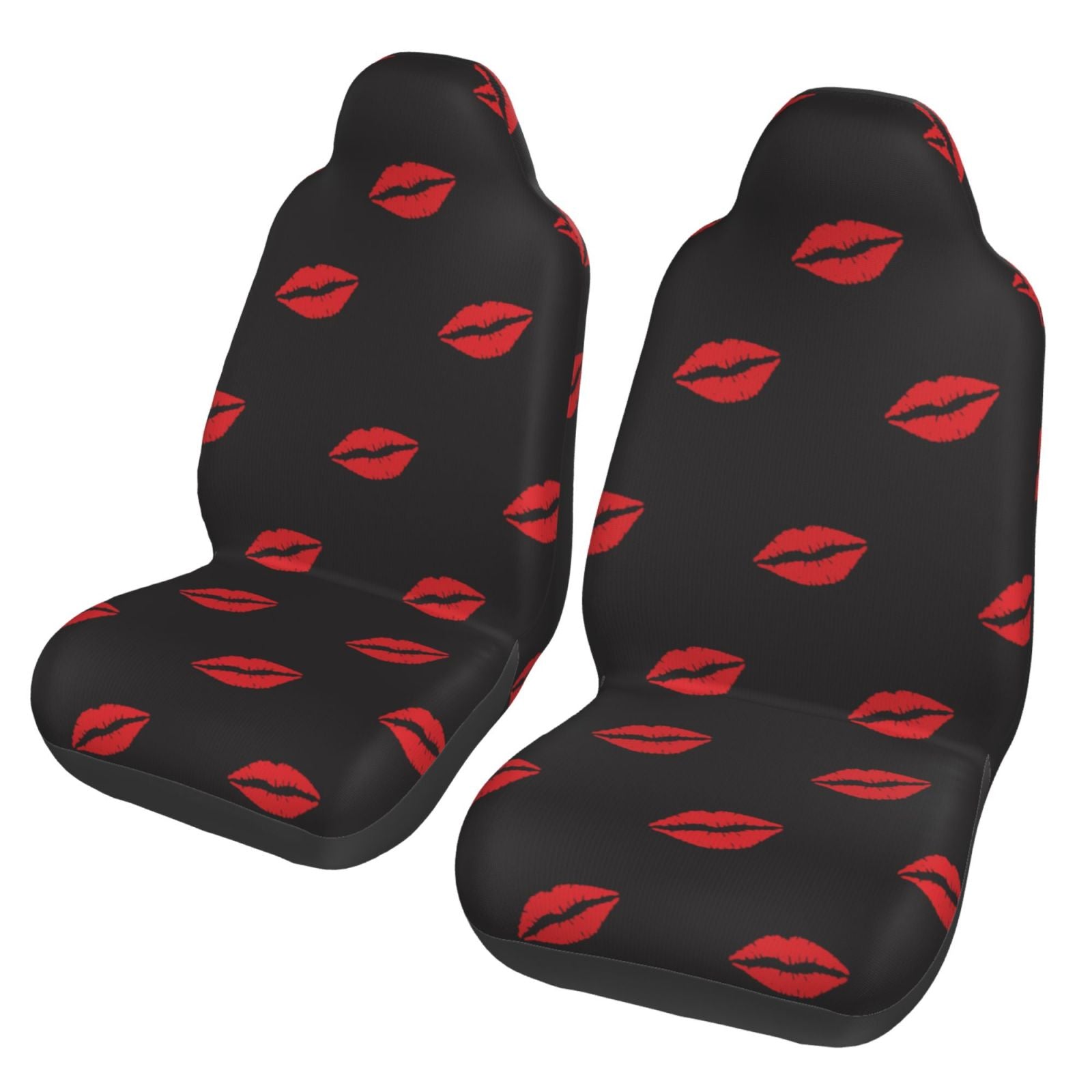 TEQUAN Front Seat Covers， Romance Love Kiss Backdrop Pattern 2 Piece Car Seat Cover Fit Most Car SUV Truck Van