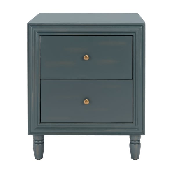 SAFAVIEH Blaise Dark Teal 2-Drawer Storage Night Stand Table - 22