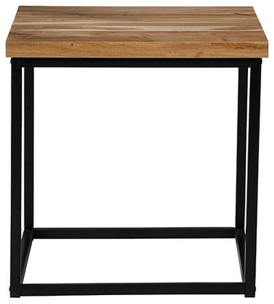 Ames Solid Wood Modern End Table in Natural and Black   Industrial   Side Tables And End Tables   by Kolibri Decor  Houzz