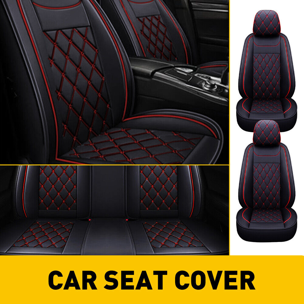 Full Set Car Seat Cover PU Leather For Chevy Silverado GMC Sierra 1500 2007-2022