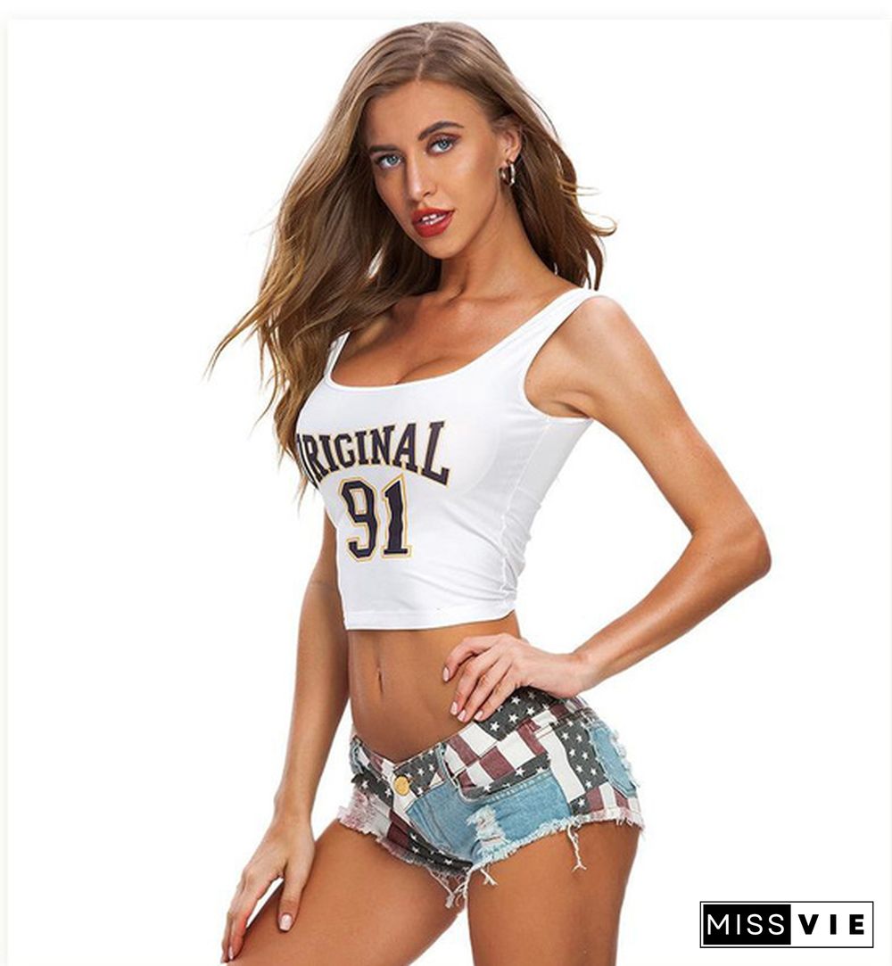 Fashion USA American Flag Print Sexy Summer Women Denim Short Shorts US Flag Casual Shorts Jeans