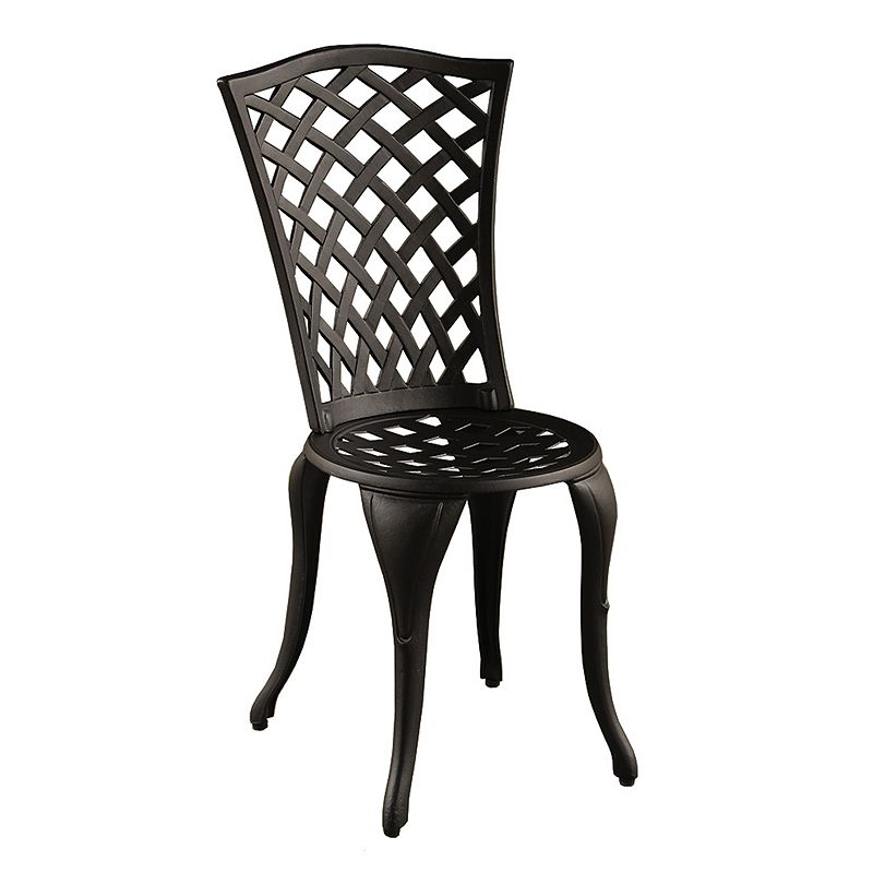 Contemporary Lattice Indoor / Outdoor Chair and Bistro Table 3-piece Set