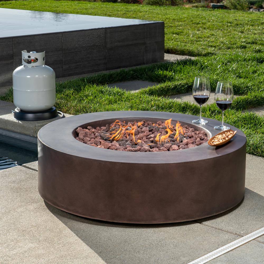 Royal Garden 41 in. Round Fire Pit - Lava Rock - Brown Cover TM21RD41FPBCV