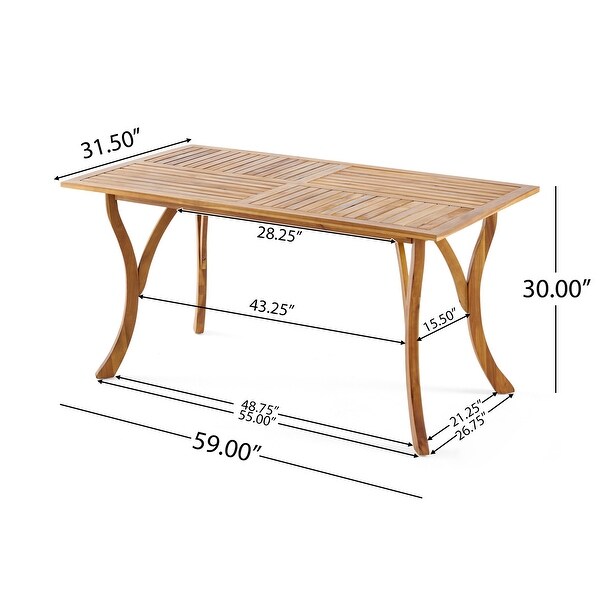 Hermosa Outdoor Acacia Wood Rectangle Dining Table (ONLY) by Christopher Knight Home