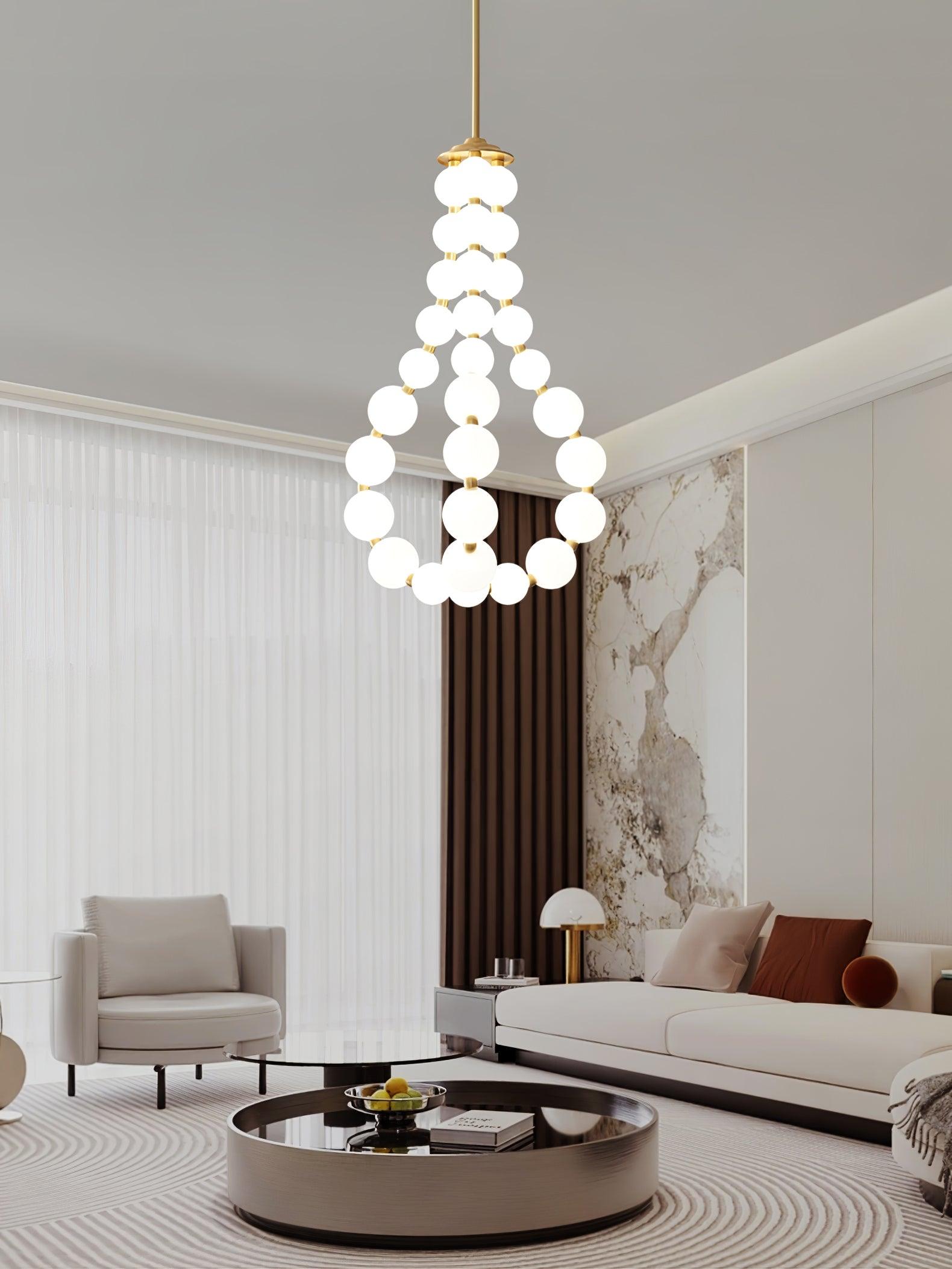 Glass Pearl Necklace Chandelier