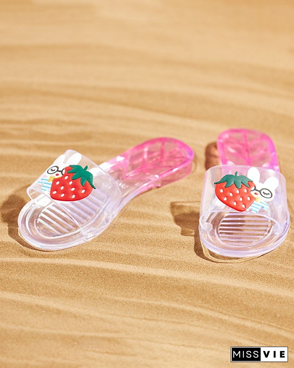 Clear Perspex Fruit Rabbit Pattern Slipper