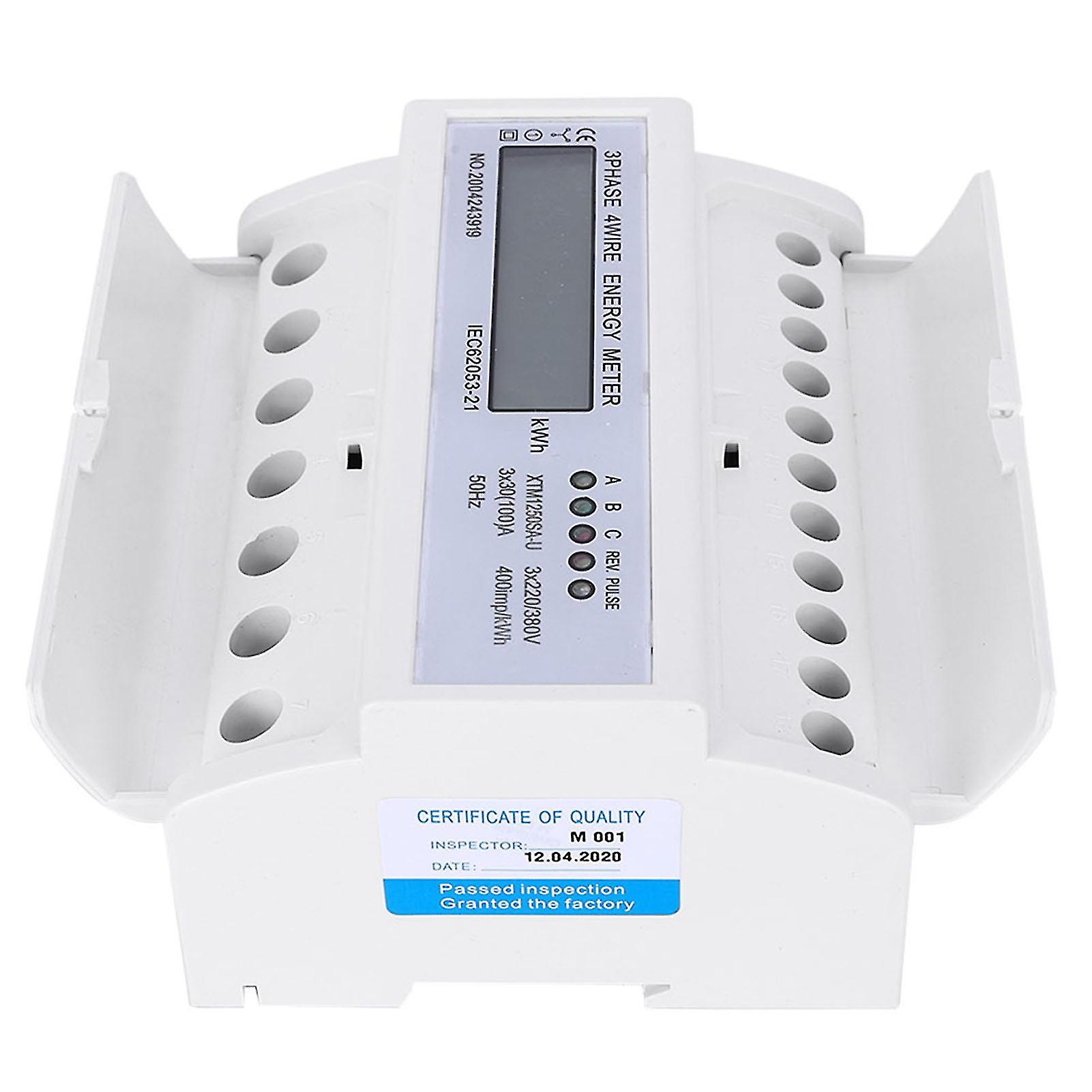 Digital 3 phase 4 Wire 7P Din Rail Electric Meter Electronic KWh Meter(30(100)A)