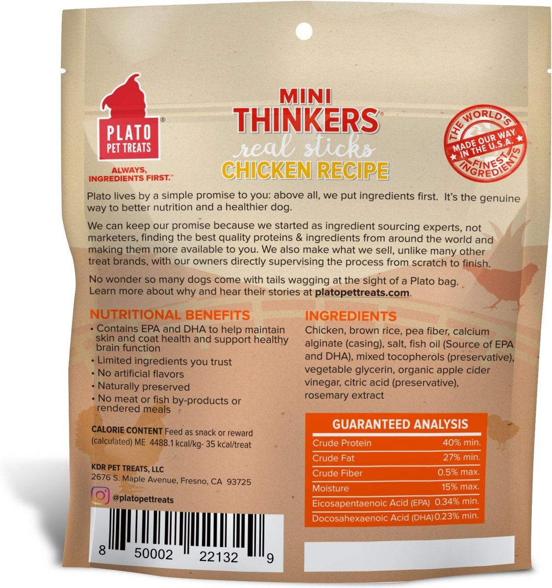 Plato Mini Thinkers Chicken Recipe Dog Treats