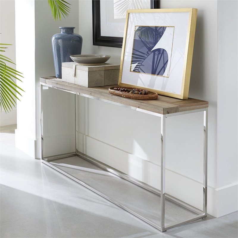 Modus Ace Reclaimed Wood Console Table in Natural   Contemporary   Console Tables   by Homesquare  Houzz