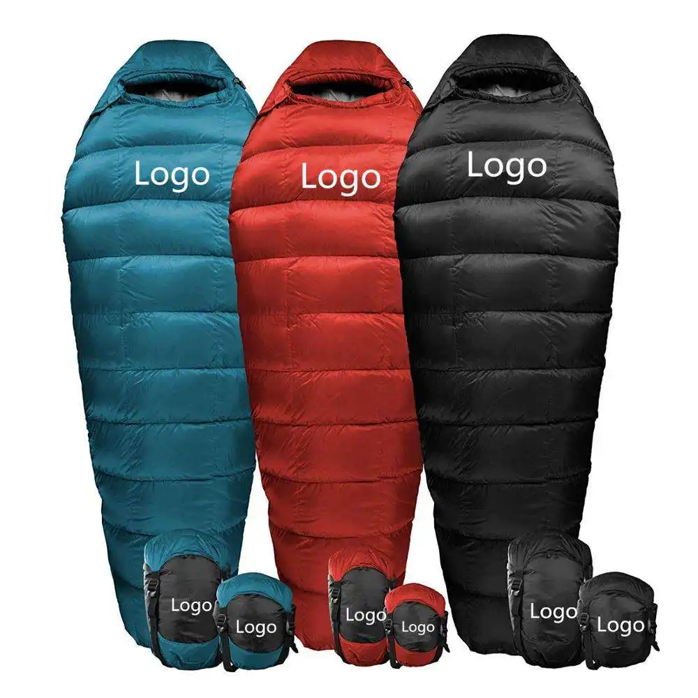 Manufacturer Warm Lightweight Outdoor Camping Hiking 800g Filling Duck Down Mummy Sleeping Bag winter