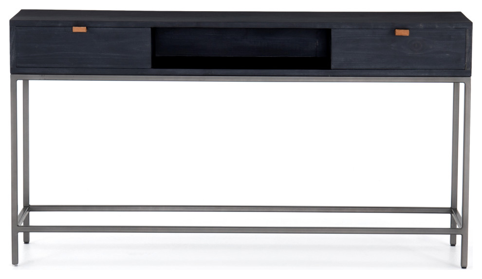 Trey Console Table  Black Wash Poplar   Transitional   Console Tables   by Four Hands  Houzz