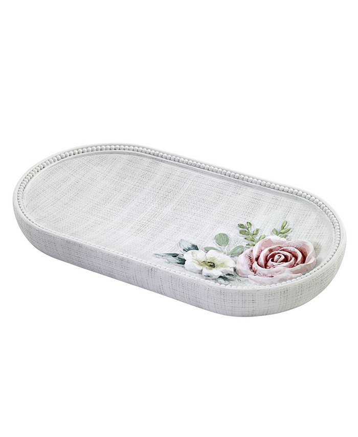 Avanti Spring Garden Peony Resin Bathroom Tray