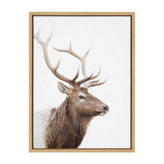 X 24 quot Sylvie Stag Profile Framed Canvas By Amy Peterson Art Studio Natural Kate amp Laurel All Things Decor