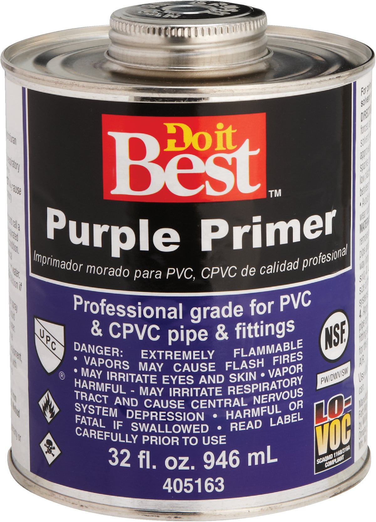 Do it Best Purple Pipe and Fitting Primer 32 Oz. Purple