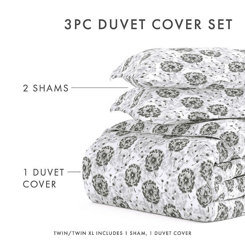 Urban Loft's Garden Farmhouse Patterns Duvet Cover Bed Set with Shams