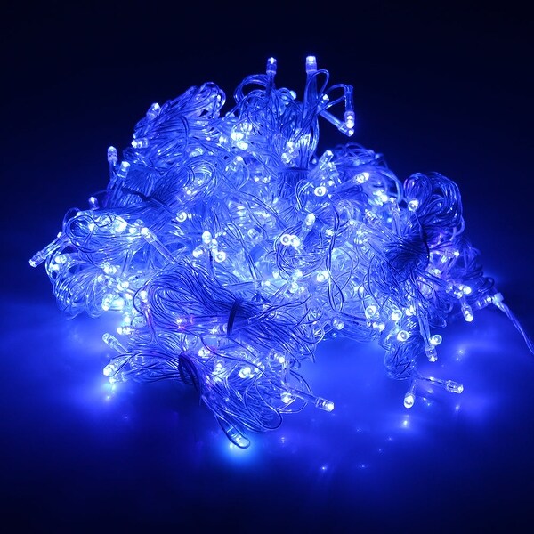 AGPtEK 3Mx3M 300 LED Starry Fairy Curtains Light with Power Controller Indoor/Outdoor Waterproof Blue