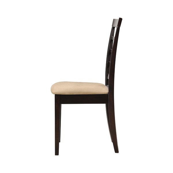 Austin Beige and Cappuccino Padded Seat Dining Chairs (Set of 8)