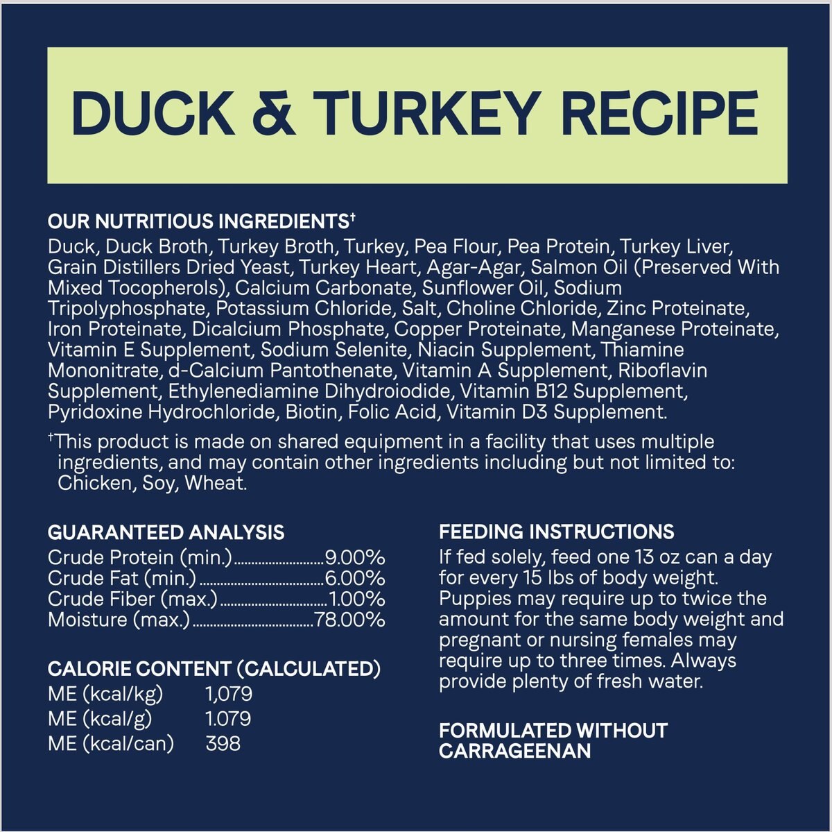 CANIDAE PURE All Stages Grain-Free Limited Ingredient Duck and Turkey Recipe Canned Dog Food， 13-oz