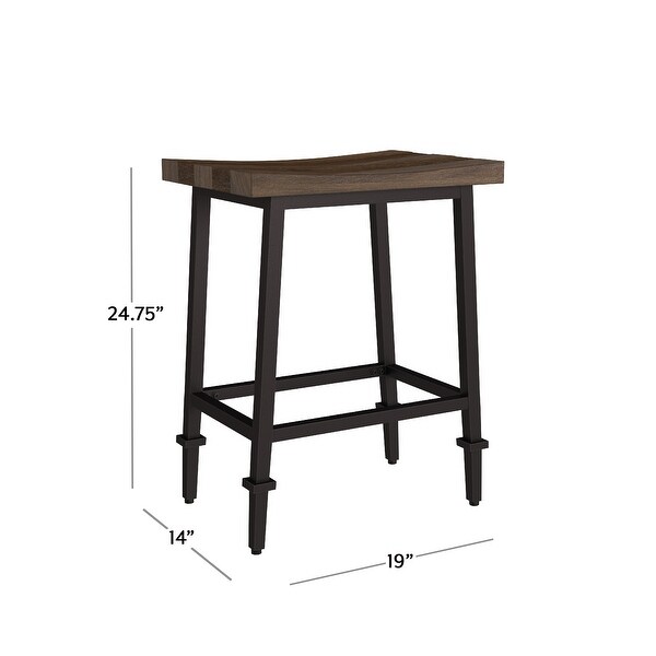 Hillsdale Trevino Metal Backless Counter Height Stool， Set of 2 - 24.75H X 19W X 14D