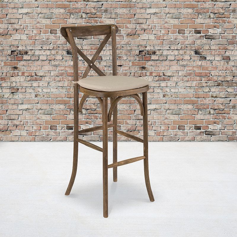 Flash Furniture Hercules Cross Back Cushion Bar Stool