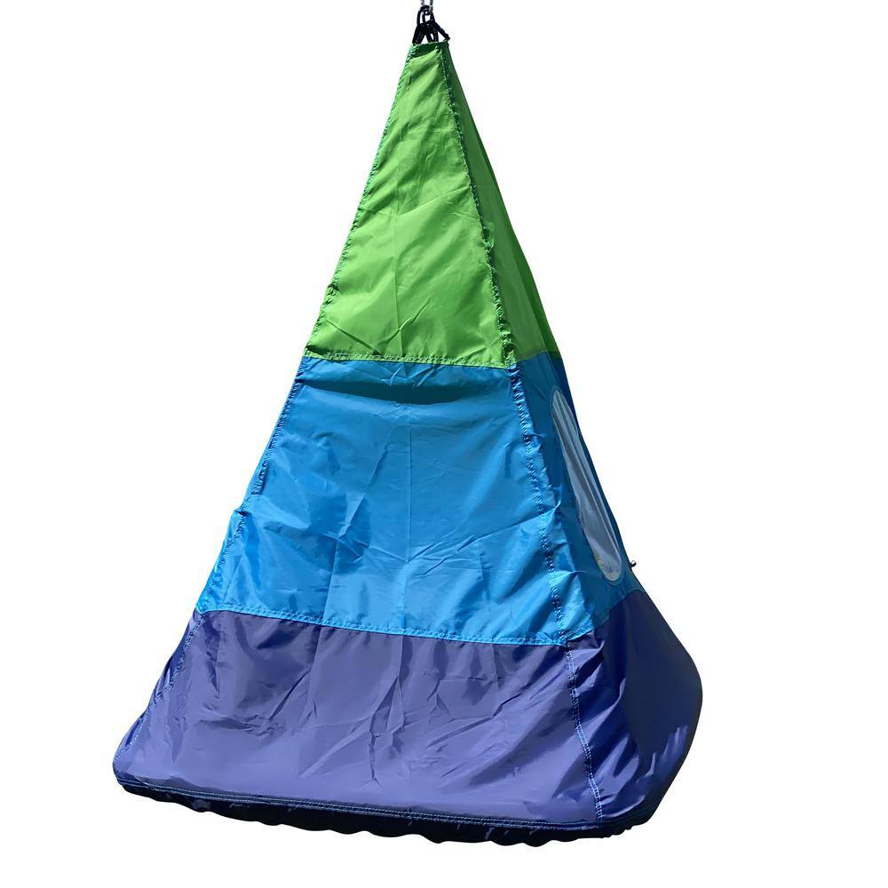 M and M Sales Enterprises Outdoor Color Block Teepee Tent Mat Platform Swing MM00175