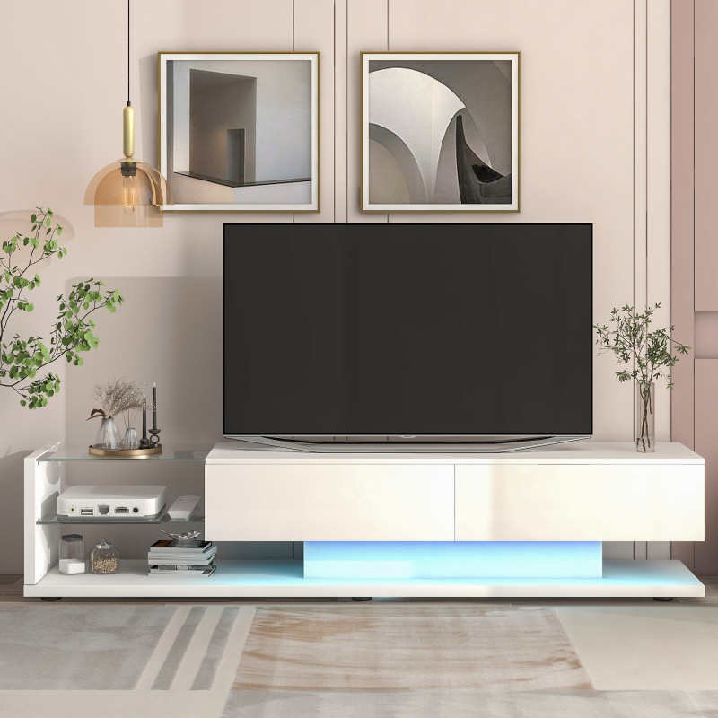 Entertainment Center for 75 Inch TV with 16 color LED backlight for Living Room   Contemporary   Entertainment Centers And Tv Stands   by Miron Demid LLC  Houzz