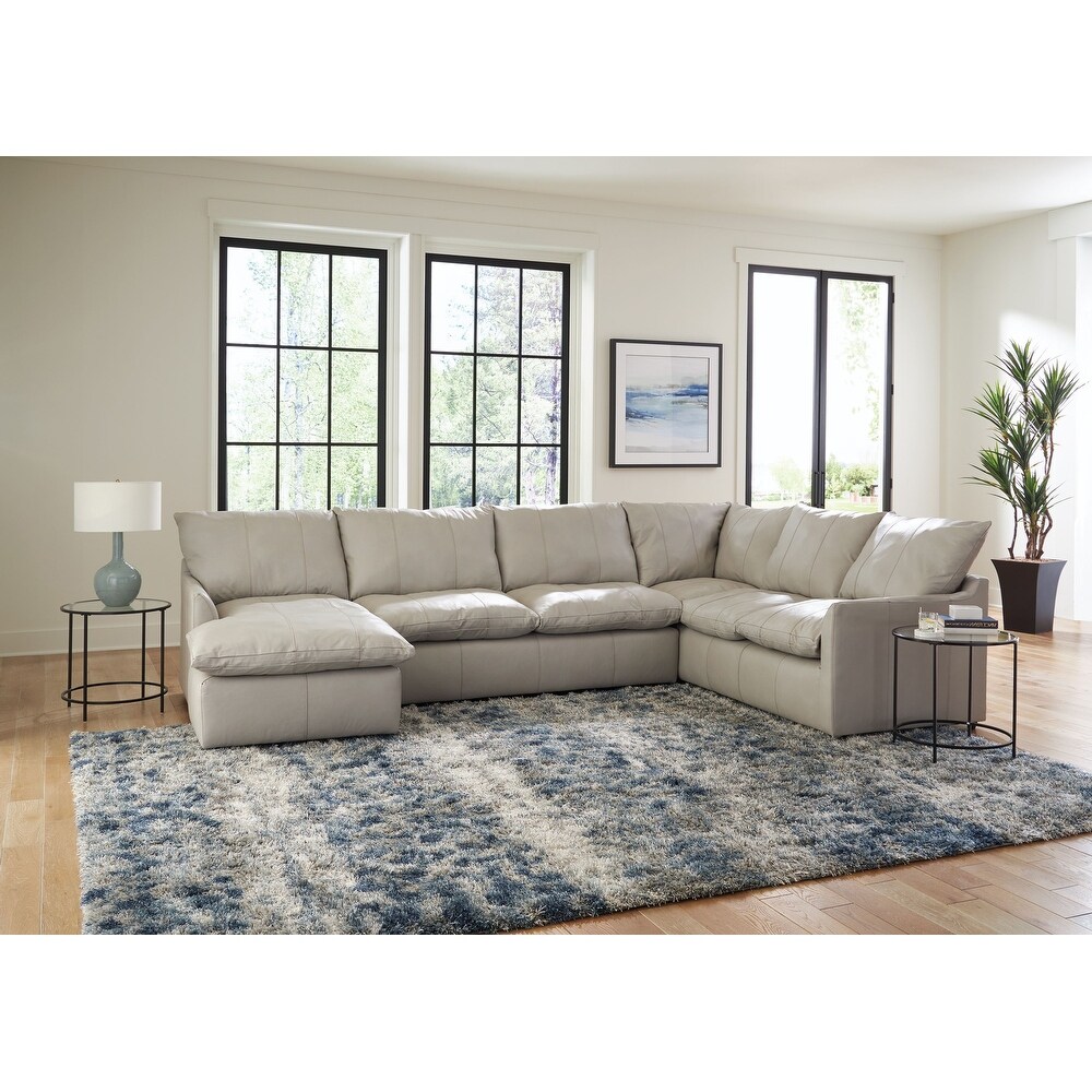 Hopewell 3 Piece Genuine Leather Sectional Chaise