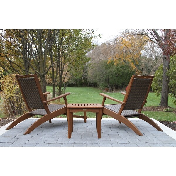 Eilaf 3 pc. Eucalyptus Wicker Lounger Set with Square End Table