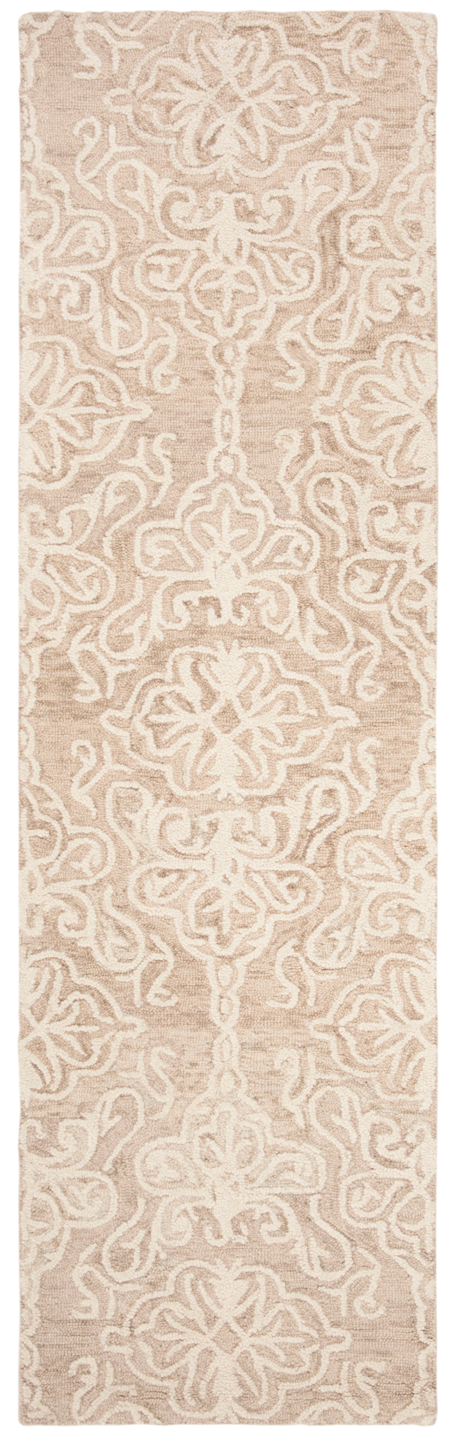 SAFAVIEH Blossom Winifred Geometric Wool Runner Rug, Beige/Ivory, 2'3