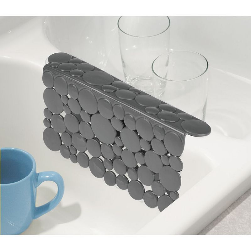 mDesign Plastic Kitchen Sink Protector Set， Bubble Design， Set of 3