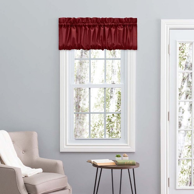 Rod Pocket High Quality Fabric Solid Color Window Balloon Valance 60 quot x15 quot Merlot