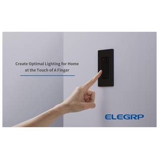 ELEGRP Slide Dimmer Switch for Dimmable LED CFLIncandescent Bulbs Single Pole 3-Way Wall Plate Included Black (2-Pack) DM19-BL2