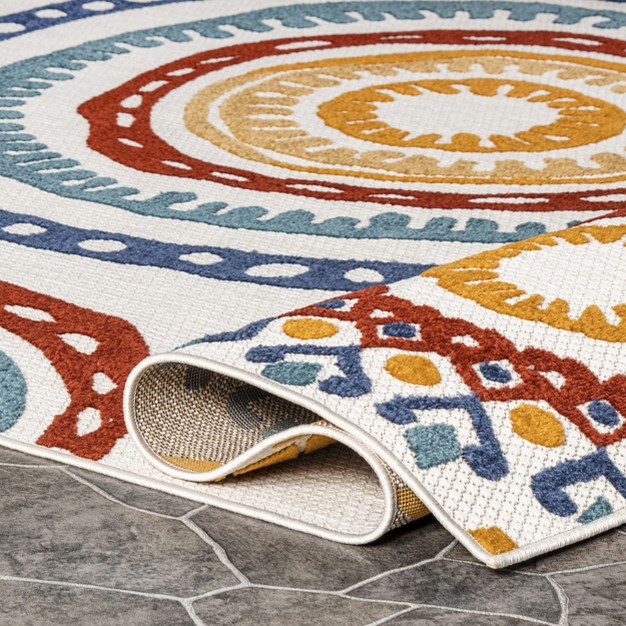 Nuloom Micki Intricate Circles Indoor outdoor Patio Area Rug