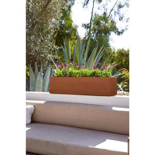 Veradek Trough 36 in. Rust Corten Steel Metal Window Box Planter TRHV36CS